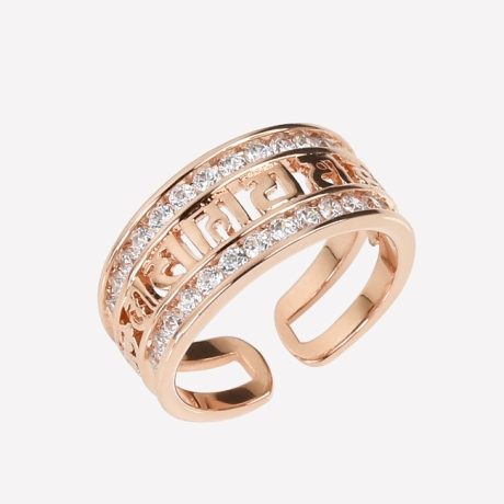 (國際圍6-8號-單入活圍-玫瑰金)招財金剛杵六字大明咒尾戒/戒指