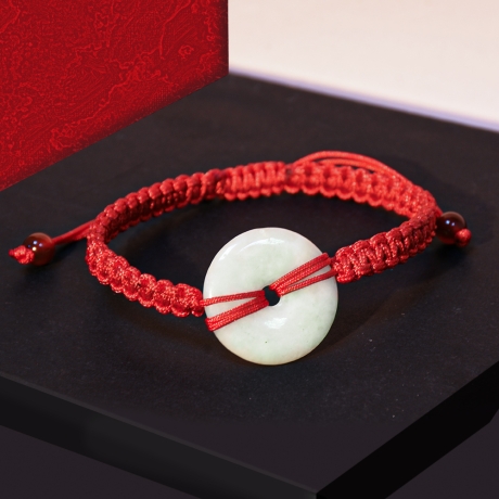 緬甸玉平安紅線手鍊