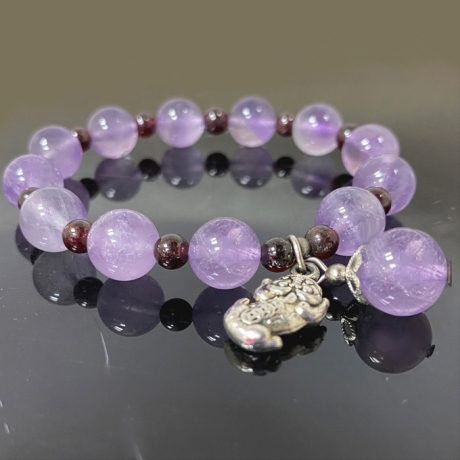 紫水晶招財貔貅轉運手鍊