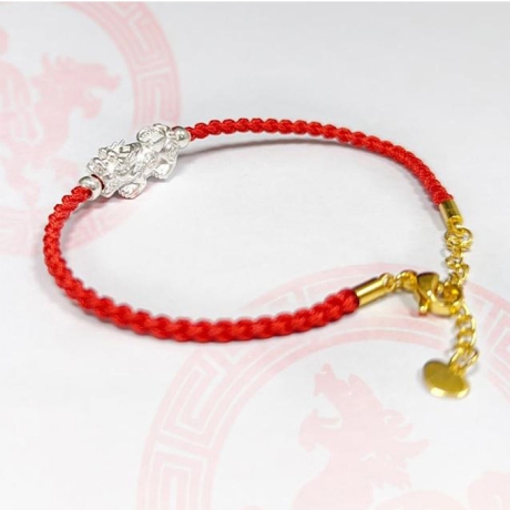 純銀貔貅紅線手鍊