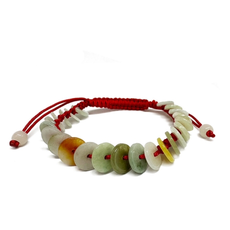 財源滾滾緬甸玉平安扣手鍊
