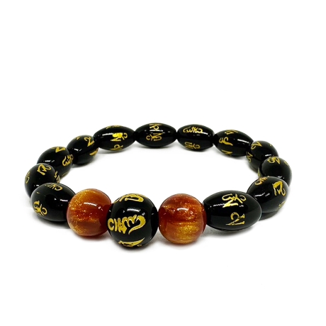 消災旺財庫黑曜金珀手鍊