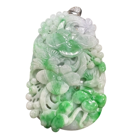 頂級花開富貴翠綠翡翠