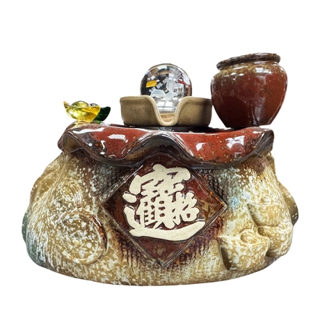 招財進寶財山轉運流水聚寶盆