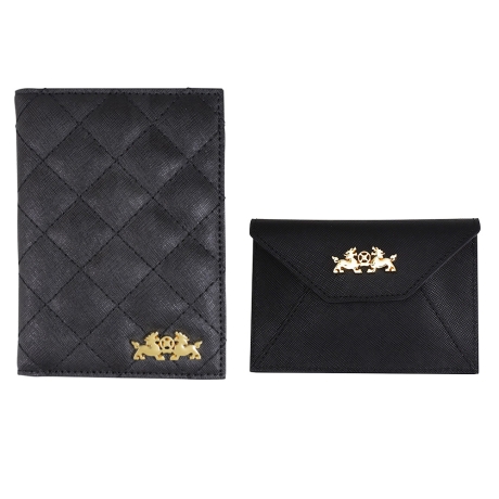 護照包+萬用包(黑色兩件一組)