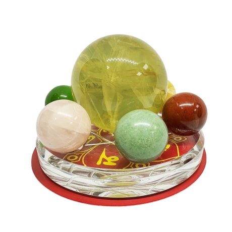 招大財黃冰晶五行七星陣+ 六色水晶球