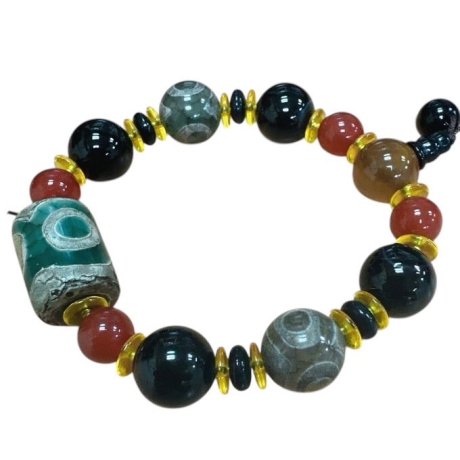 三眼老礦天然天珠手鏈