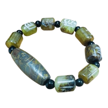 老礦天然天珠手鍊