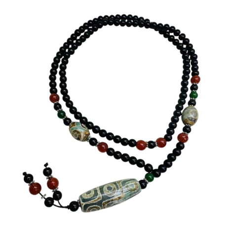 正宗九眼文昌功名老天珠項鍊(送招財符一張+健康符一張)