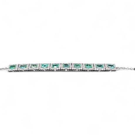 頂級天然祖母綠鑲嵌手錬