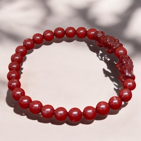 旺正偏財硃砂貔貅手鍊