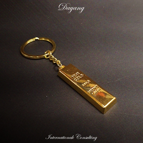 強力旺財金塊鑰匙圈