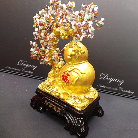 財富滿貫福祿招財樹(五行水晶款)