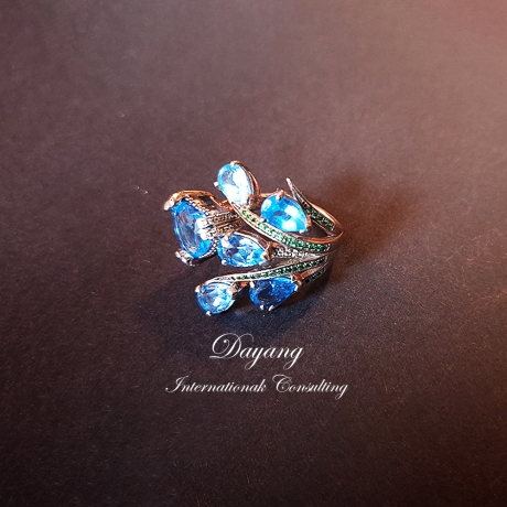 海藍寶花戒 (三月誕生石)